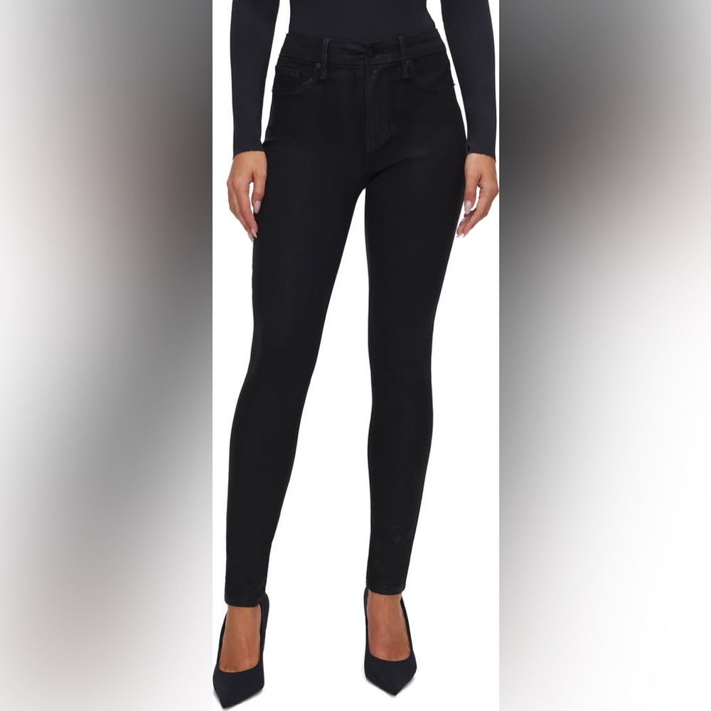 Good American Good Legs High-Rise Coated Skinny Jeans